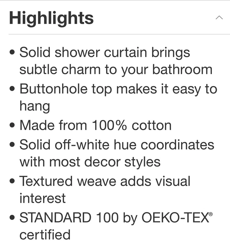 全新带标签 ~ Threshold off 白色棕褐色条纹浴帘 72 英寸 x 72 英寸纽扣孔上衣 — 第 4/4 张图片