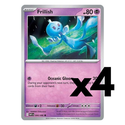 4x Frillish - 044/086 - SV: White Flare Pokemon Playset x4