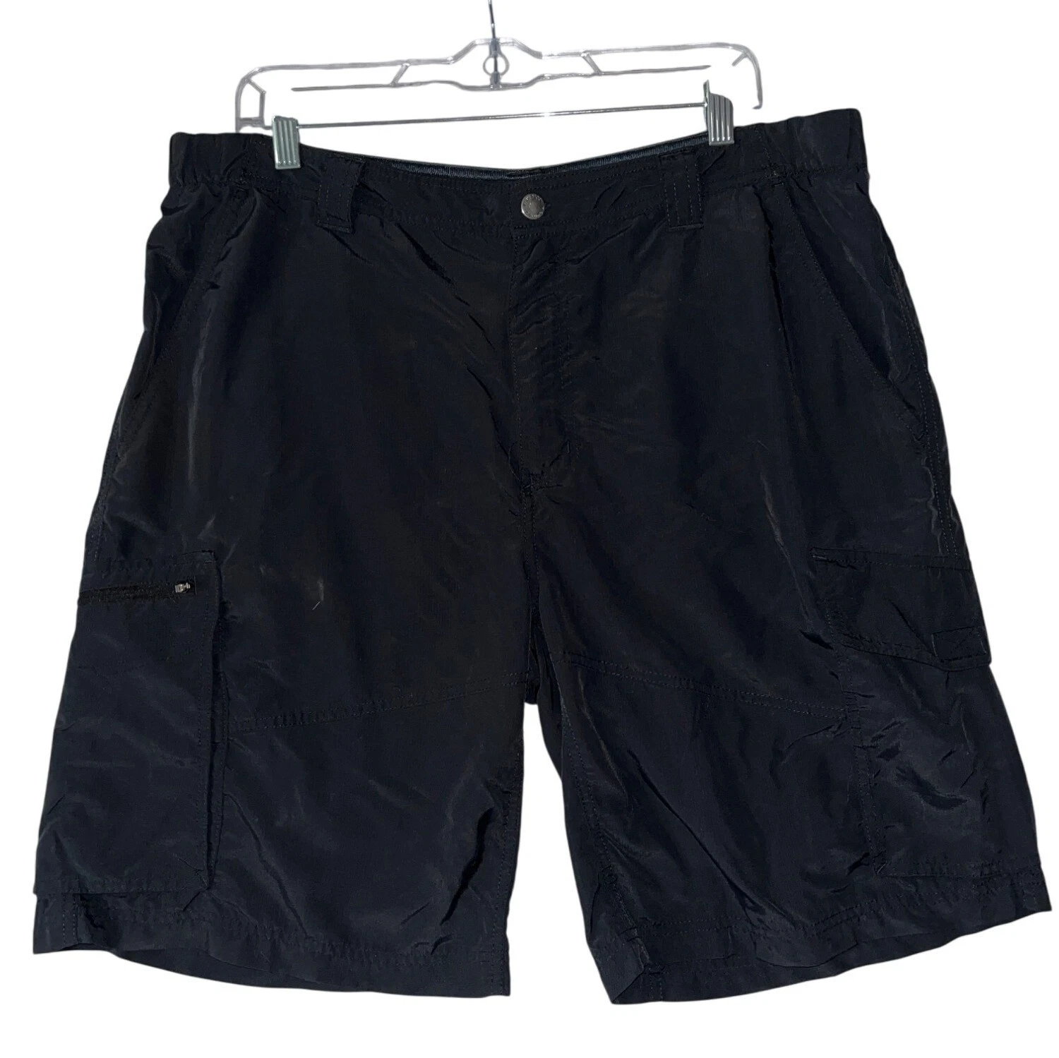 Columbia Mens Omni-Shade Cargo Shorts Black Nylon Size 36