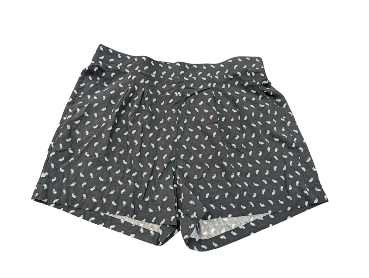 New Torrid Size 2X Challis Shorts Paisley Deep Black 18-20 Light Airy