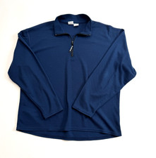 The North Face XL mens long sleeve quarter zip pullover navy blue made in USA