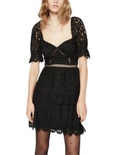 BARDOT Womens Pouf Sleeve Sweetheart Neckline Short Party Fit + Flare Dress
