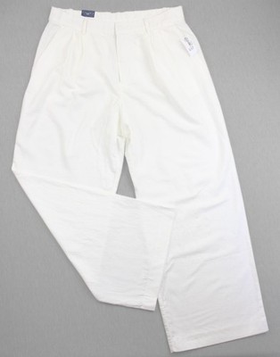 GAP Damenhose weites Bein UK 18 weiß Leinenmischung hoher Bund neu mit Etikett