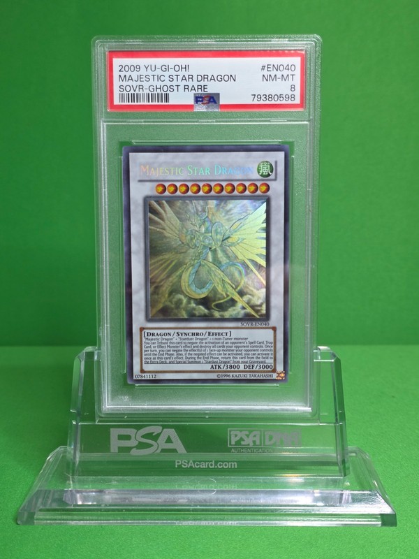 YUGIOH 2009 STARDUST OVERDRIVE MAJESTIC STAR DRAGON GHOST RARE ENO40 PSA 8