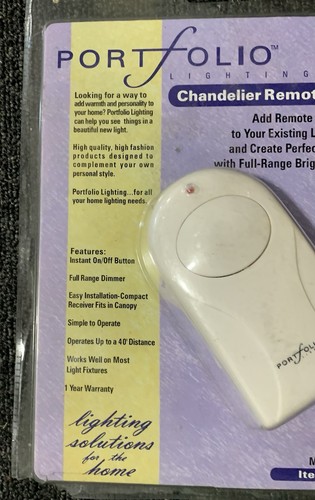 New! Portfolio Lighting Chandelier Remote Control & Receiver Kit Model # LRC-1L - Picture 6 of 13
