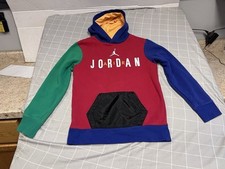 Nike Air Jordan Red Yellow Green Hoodie 12-13 Years Youth L