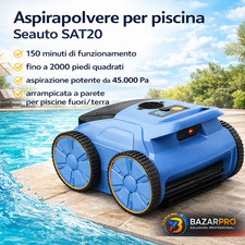 Robot Piscina Professionale robottino Pulitore Pareti Fondo Piscina 45000Pa