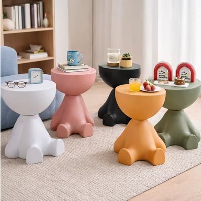 Modern Free Form Side Table, Plastic, 15in Tall, Multiple Colors, Living Room
