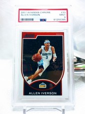 Allen Iverson 2007-08 Bowman Chrome #33 PSA 9 NBA Denver Nuggets Basketball Pop3