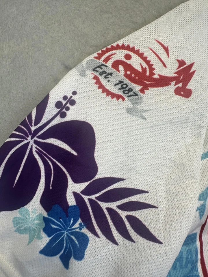 Camiseta feminina Hammer Nutrition ciclismo pequena feita nos EUA bicicleta floral - Imagem 4 de 4