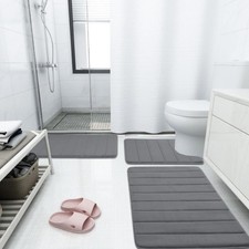 Ultra Soft Bath Mat 34x20 Coral Fleece Absorbent Non Slip Machine Washable