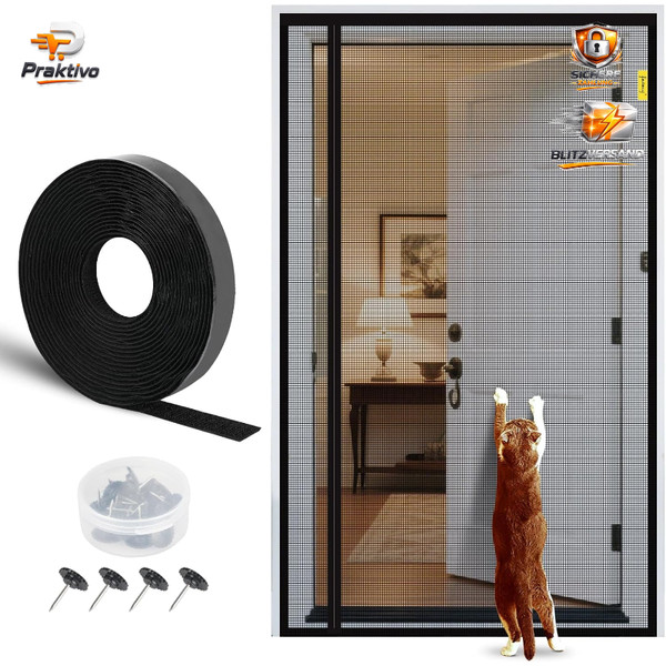 Fliegengitter BalkontüR Magnet Katzenschutz ReißFest 100X210Cm Ohne Bohren-image
