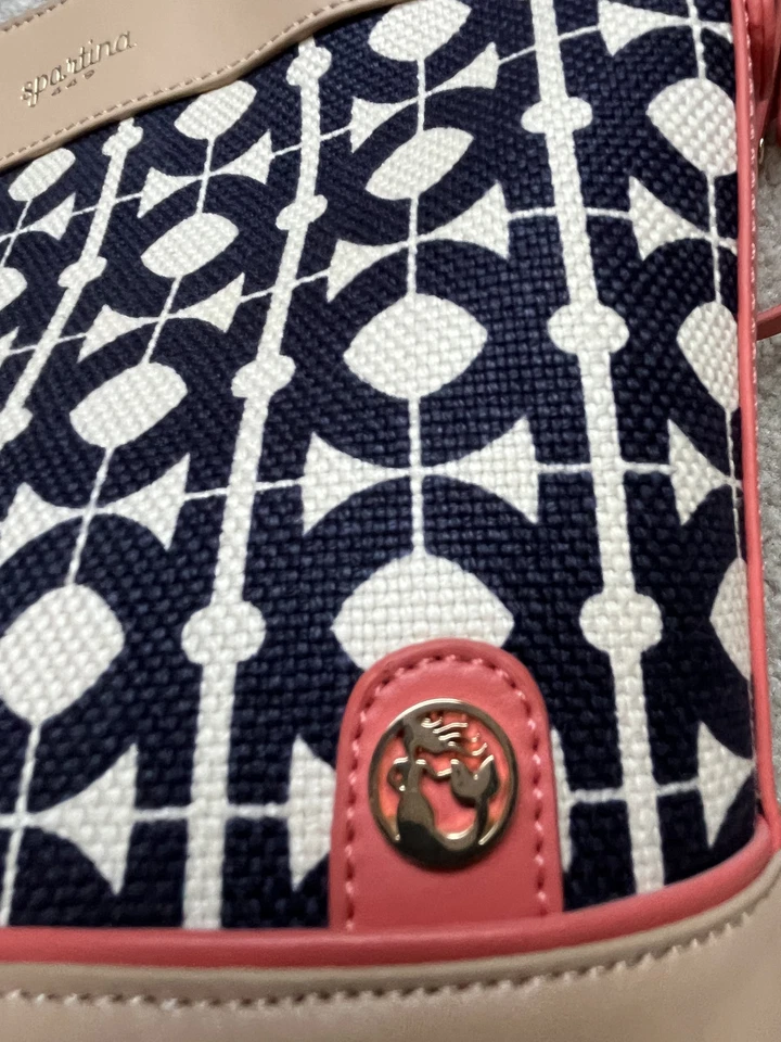 NUEVO CON ETIQUETAS Bolso de hombro Spartina Hilton Head Isabelle + Cartera, Coral & Navy Foto 4 de 4