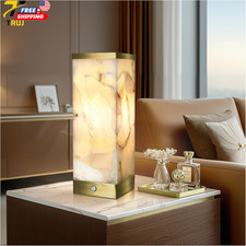 Alabaster Rechargeable Table Lamp for Living Room Bedroom Nightstand Bulb Inclu