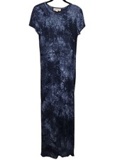 Michael Kors Blue Tie Dye Maxi Dress Beach Cover-Up 100% Linen Small Women's