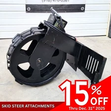 GIYI 12" Vibrating Compactor Trench Wheel Roller Hydraulic Skid Steer Attachment