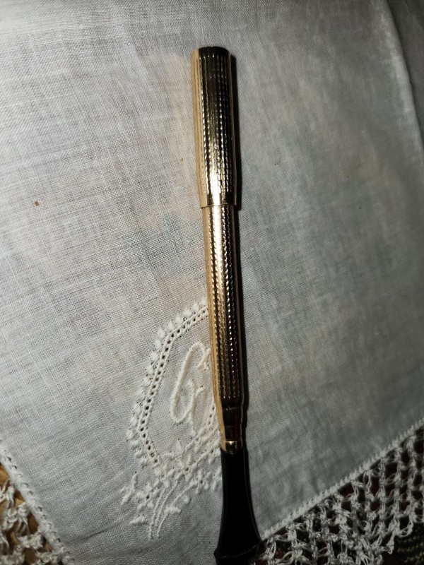Rare  German Cigarette Holder GOLD CHROME TELESCOPING Ejector 4.5in-7.3in #325