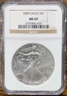 2009 1 Oz .999 Fine Silver American Eagle NGC MS-69 NO RESERVE!!