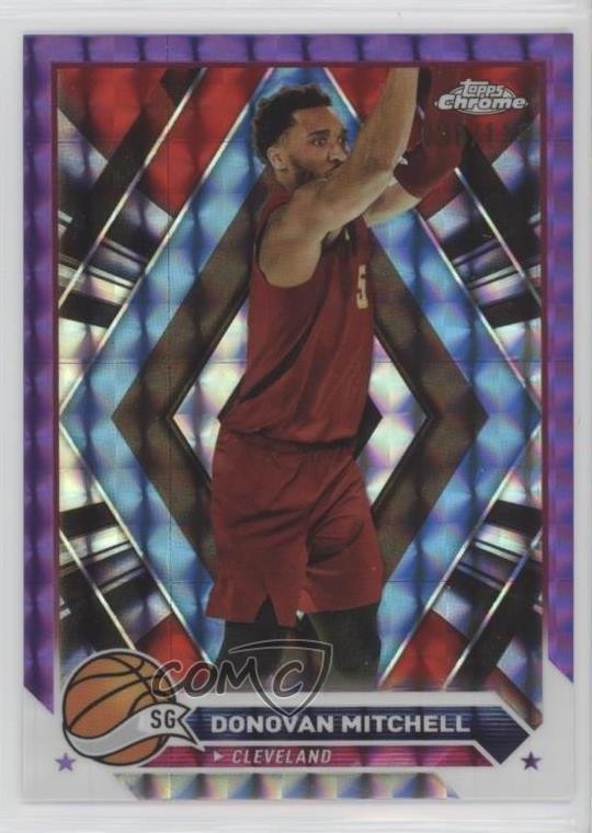 2023-24 Topps Chrome Purple Geometric Refractor /119 Donovan Mitchell #45 14t3