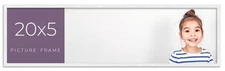 20x5 Frame White Real Wood Picture Frame Width 0.75 inches | Interior Frame Dept