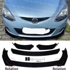 For Mazda Mazda2 Saloon Hatchback Gloss Black Front Bumper Lip Splitter Spoiler