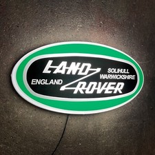 LAND ROVER DEFENDER HERITAGE BADGE LED LIGHT GARAGE SIGN PETROL GASOLINE 4X4