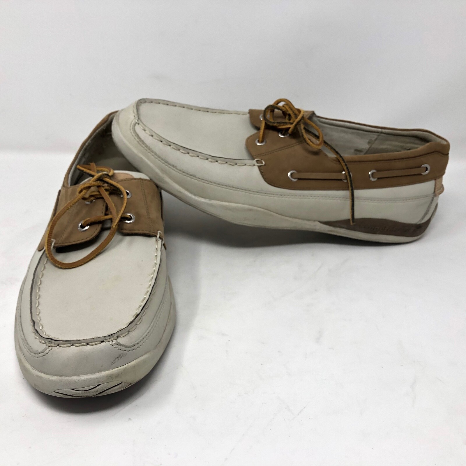 Propet Mens Marine Loafer White Brown 