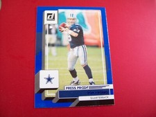 PRESS PROOF BLUE TONY ROMO DALLAS COWBOYS 2022 PANINI DONRUSS #209 NFL FOOTBALL