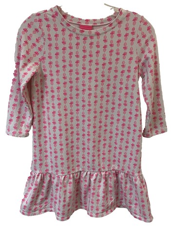 aldena ruffle sleeve cotton dress Lilly Pulitzer Aldena Ruffle Sleeve Cotton Dress Soleil Pink Good Hare Day  - Siz