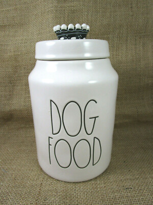 NEW! RAE DUNN Ceramic DOG FOOD JAR Artisan Magenta Cannister Treats Snacks  9
