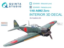 1/48 Quinta Studios 3D Interior Decal #48469 A6M2 Zero (Nakajima) For ACA