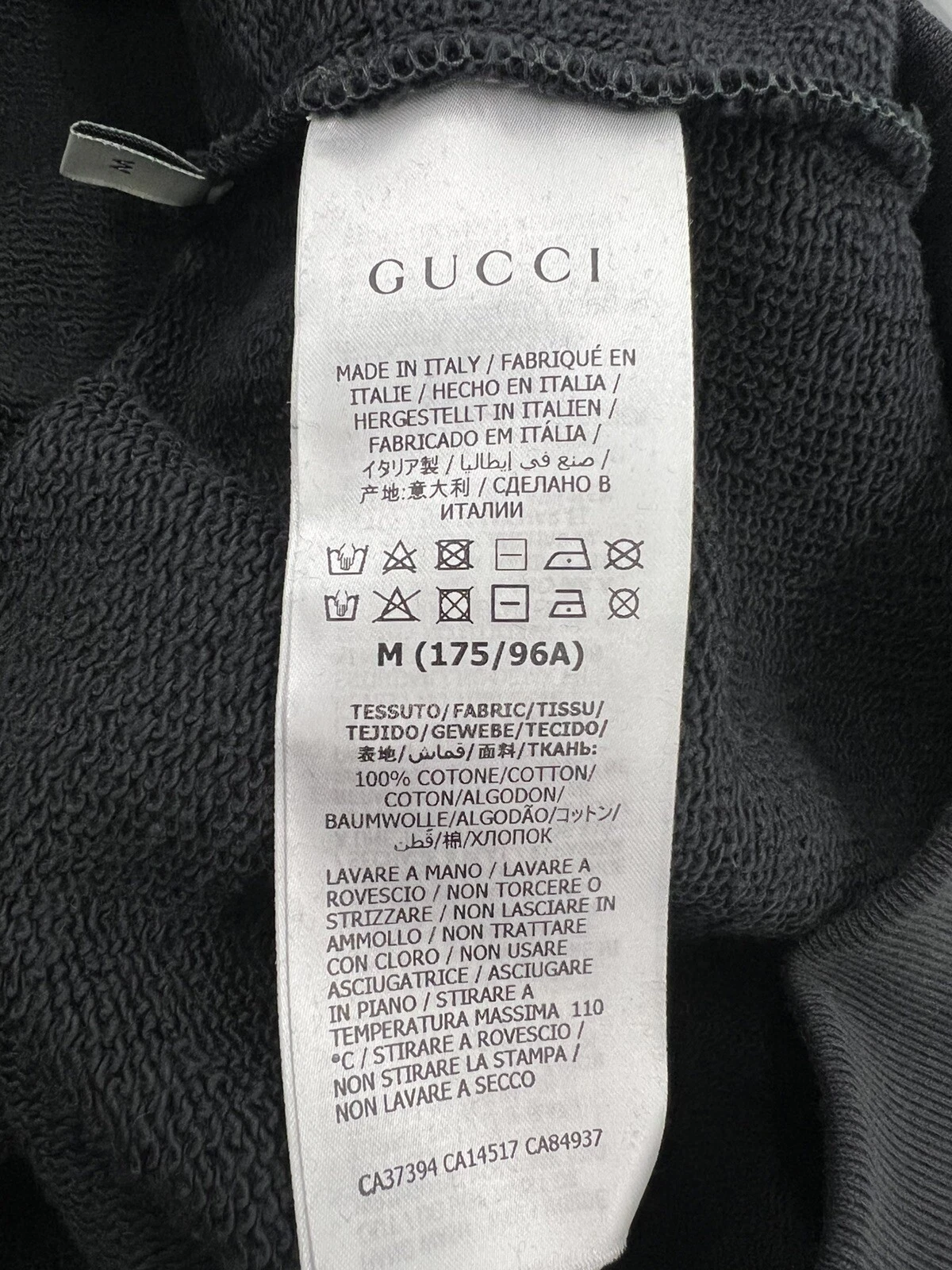 Felpa con cappuccio Gucci nera in cotone hawaiano taglia media USA Made in Italy