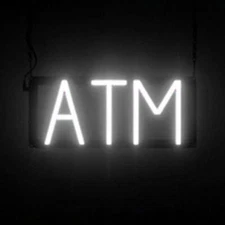 SpellBrite ATM Sign | Neon ATM Sign Look, LED Light | 14.6" x 6.3"
