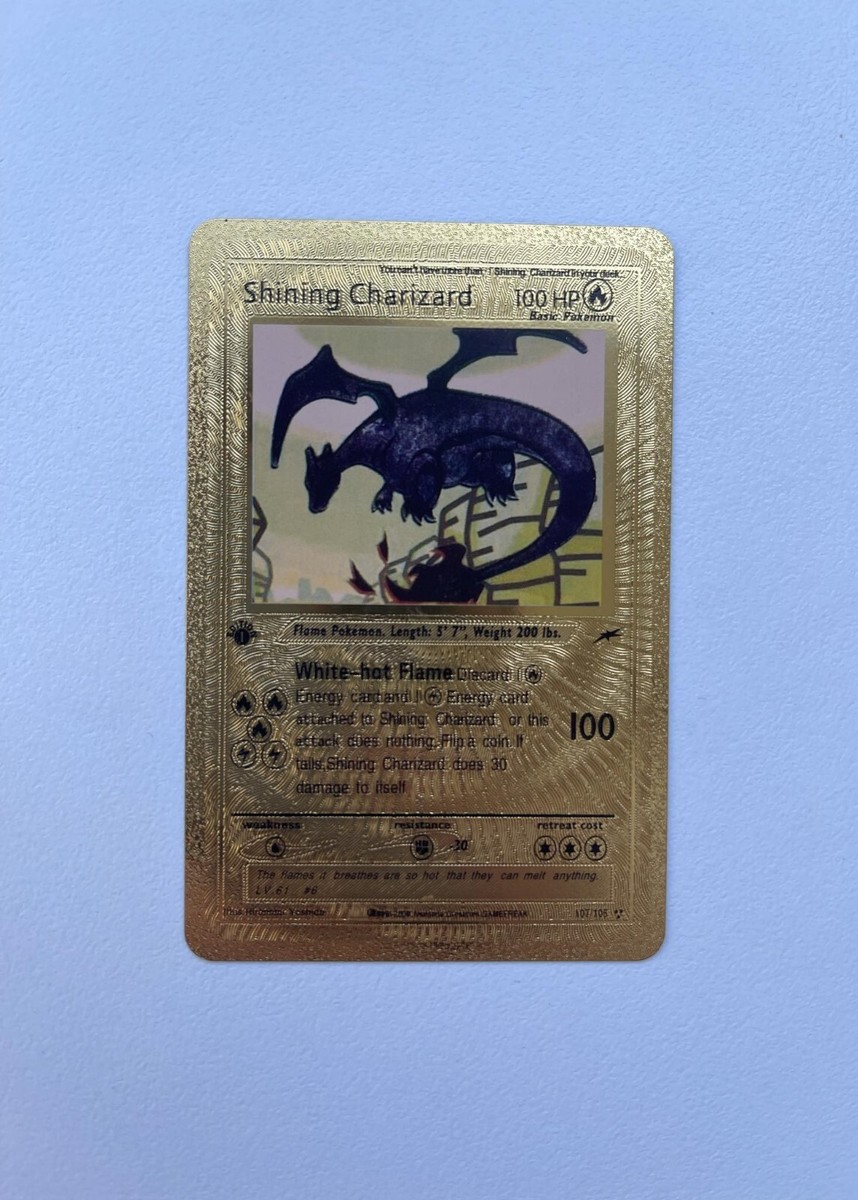 Very Rare Pokemon Gold Card ''Shining Charizard'' Cheap! Collector's Choice 