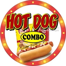 Hot Dog Combo DECAL (Choose Size) Snack Concession Fair Food Truck Sticker c2