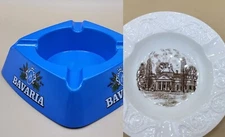 Two Vintage Ashtrays, one for cigar "Monticello" & one for cigarettes "Bavaria"