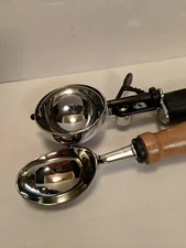 Ice Cream Scoop Lot of 2 Wood Black Handles One Owner Downsizing Sunday Dessert