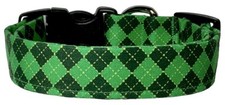 Mini Green Argyle St Patrick s Day Handmade Dog Collar