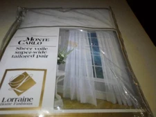 Lorraine Home Fashions Monte Carlo Super Wide Tailored Pair 120x63 Snow White