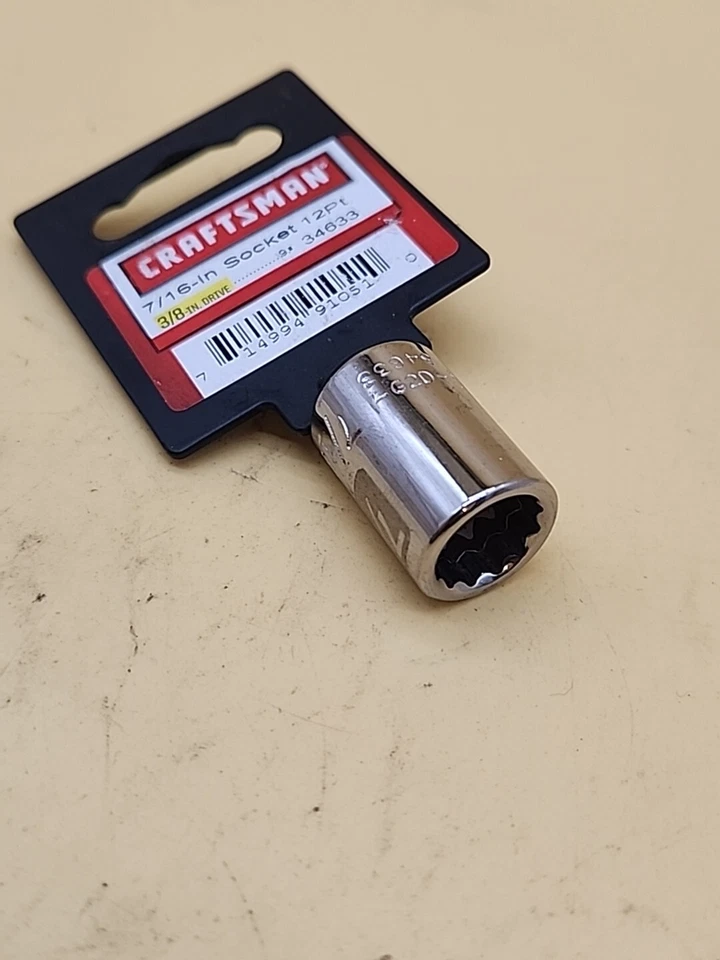Craftsman Tools 3/4" 6 Point 3/8" Drive Shallow Socket G2D 34633 USA - Image 2 of 4