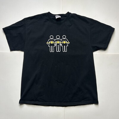 Jose Cuervo 3 Ways Graphic T-Shirt Three's a Party Black 100% Cotton Sz L