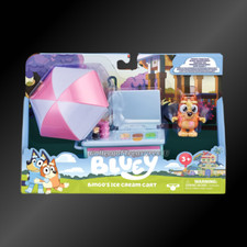 Bluey  Friends Bingo's Ice Cream Cart Stand Umbrella Bingo Action Figure 2.5"