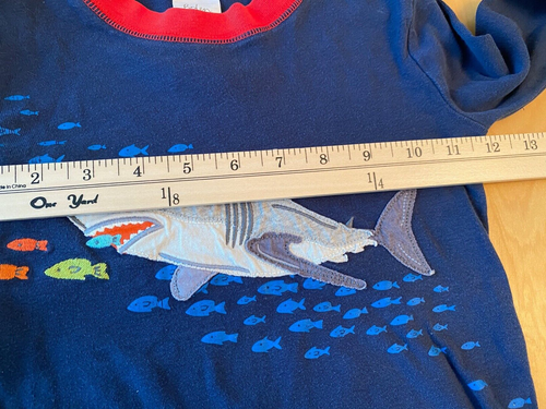 BODEN SHARK EMBROIDERED LS PAJAMA SHIRT BOYS SZ 8 - Picture 6 of 6