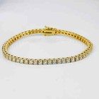 Gift For Love One 5.9Ct Round Natural Diamond Tennis Bracelet In 14K Yellow Gold