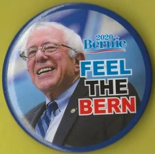 2020 Bernie Sanders 2.25" / "Feel The Bern" Presidential Campaign Button(Pin 06)