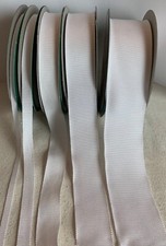 White 100 Rayon Petersham Ribbon 5 Widths to choose from