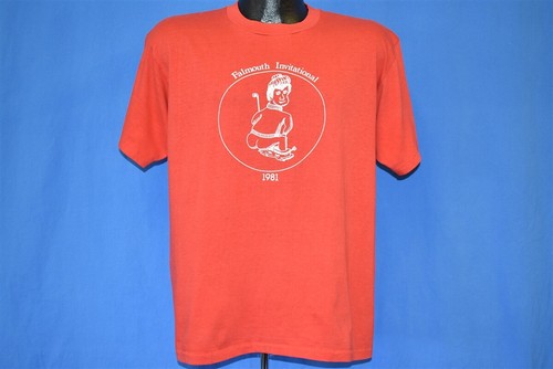 vintage 80s FALMOUTH INVITATIONAL 1981 BUTT MASSACHUSETTS FUNNY t-shirt LARGE L - Picture 2 of 4