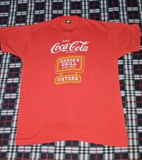 Vintage Enjoy Coca Cola Dodges Grill Gas Station Single Stitch T Shirt Large