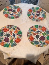 Charger Plates Trays 13” Set of 4 Tropical Fish Clear Thick Acrylic Pool Beach