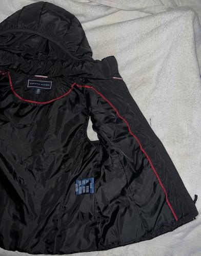 Tommy Hilfiger Women’s Black Solid Full Zip Hooded Puffer Vest XL Adult Quilted - Picture 5 of 15